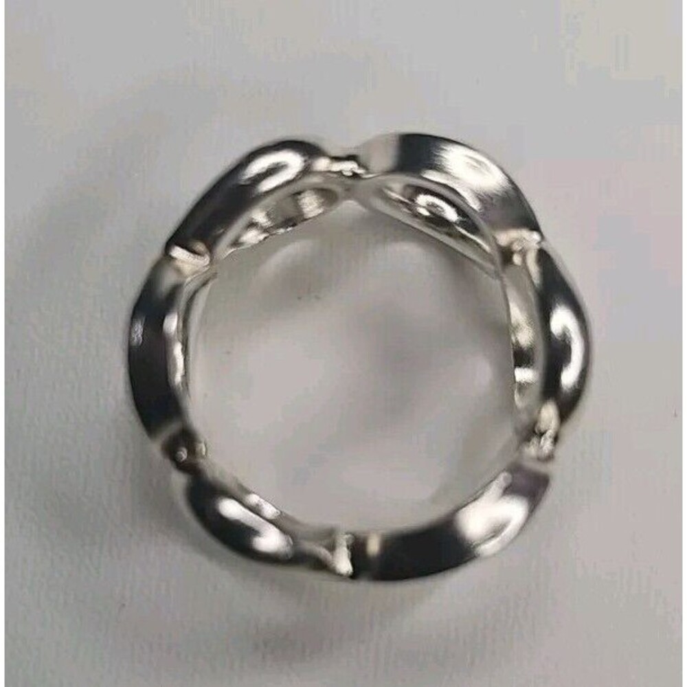 925 Silver Infinity Ring Size 9 Loops Circles Chunky Mens Woman's Fashion Ring - Picture 3 of 5